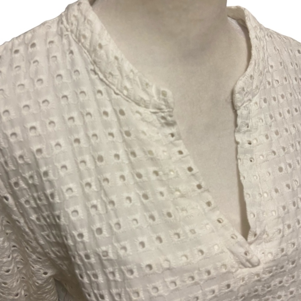 Draper James White Eyelet Tie-Waist Mini Dress - Picture 9 of 12